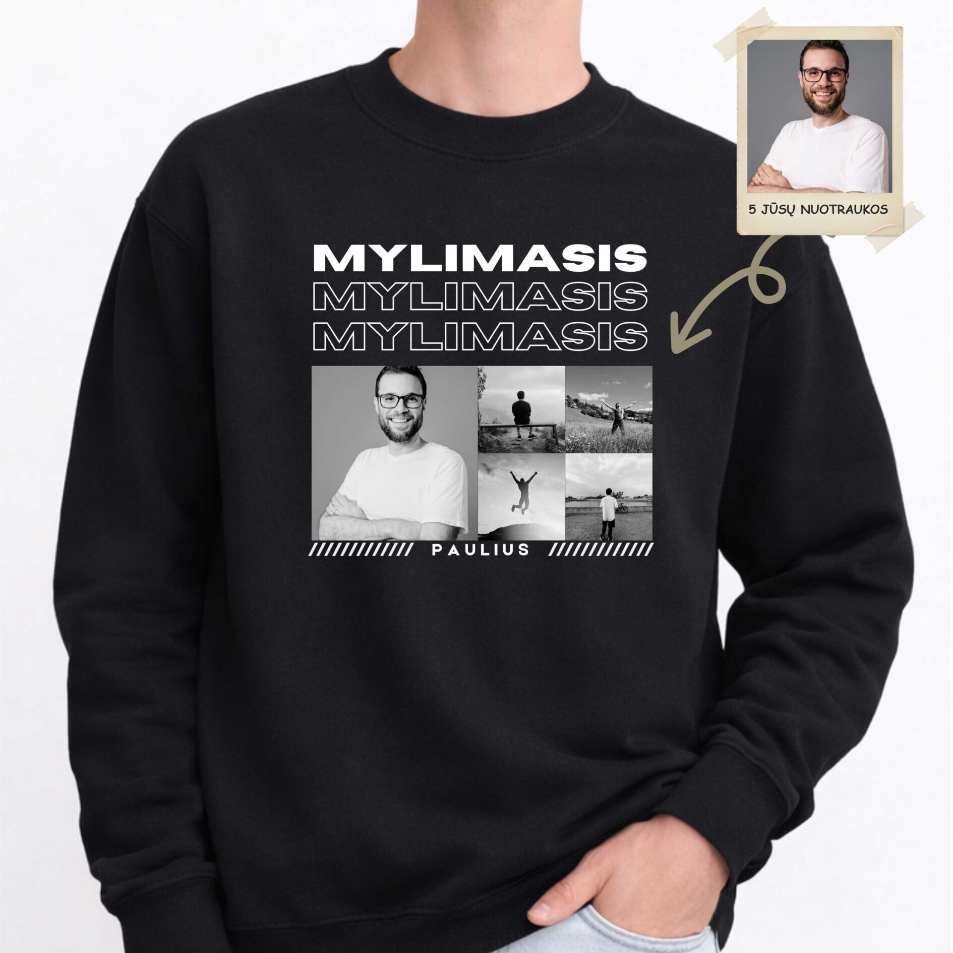 Personalizuoti marškinėliai vaikinui su nuotraukomis "MYLIMASIS" - Image 3