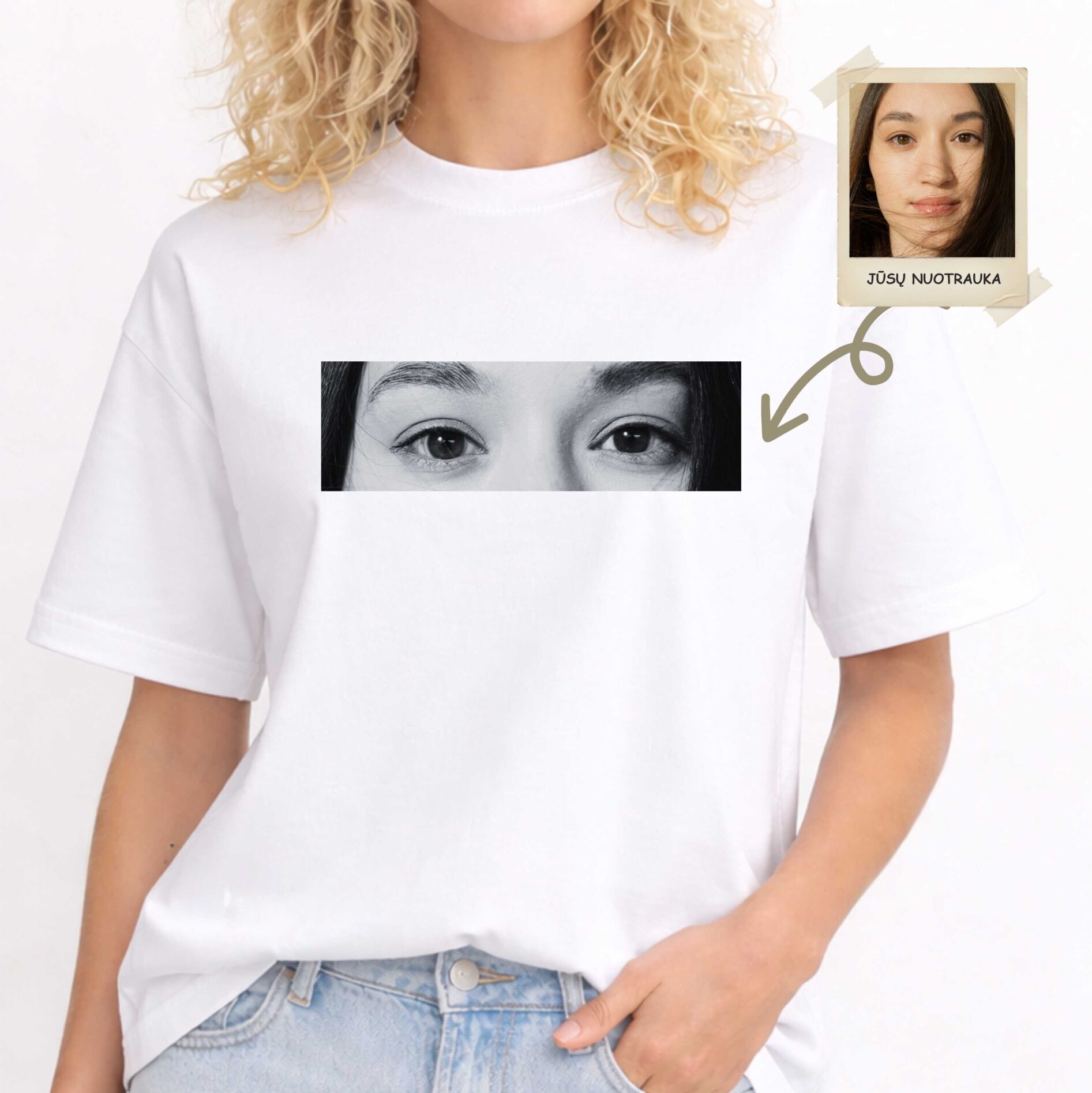 Personalizuoti marškinėliai su Jūsų akimis