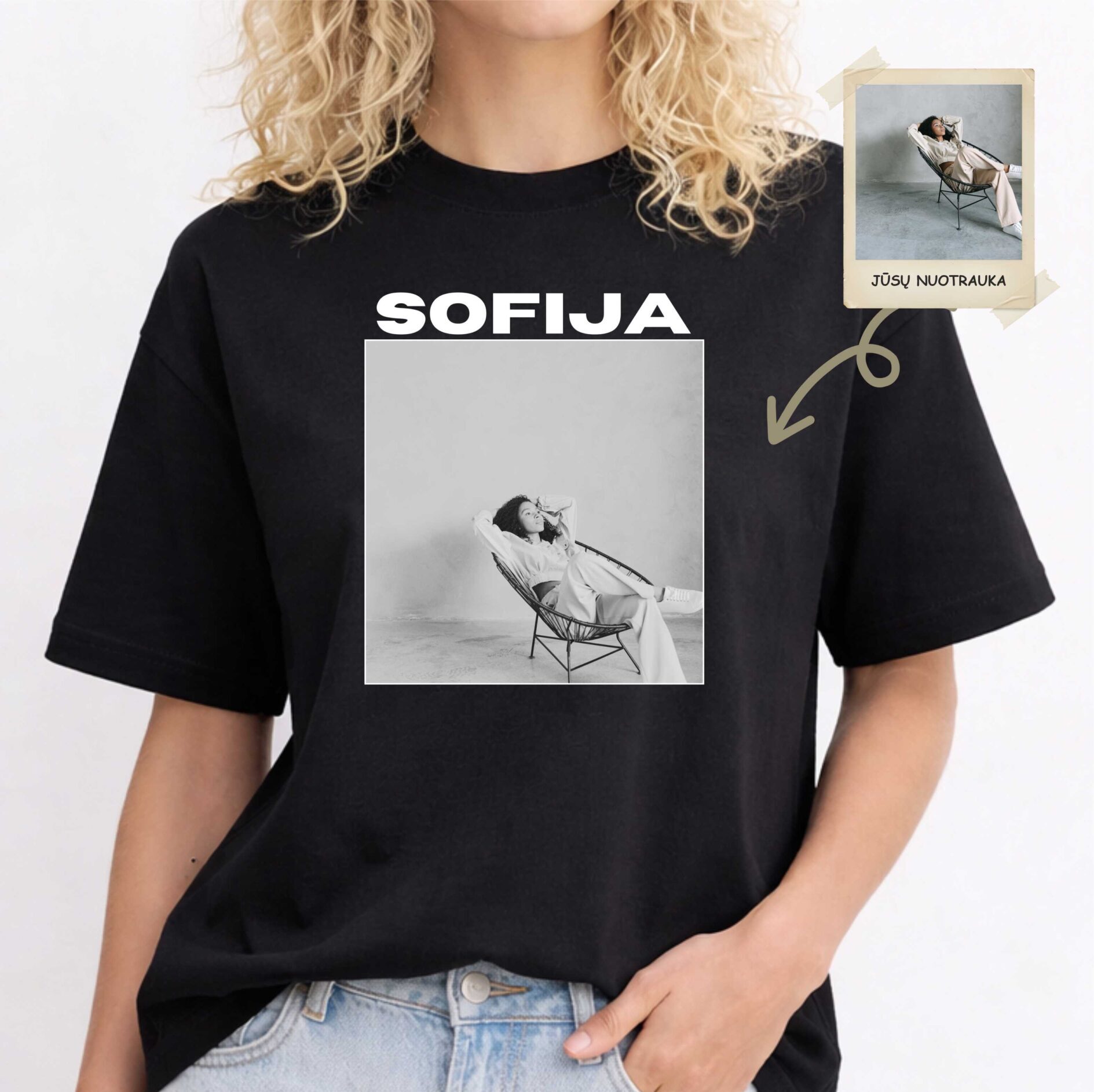 Personalizuoti marškinėliai su nuotrauka ir vardu