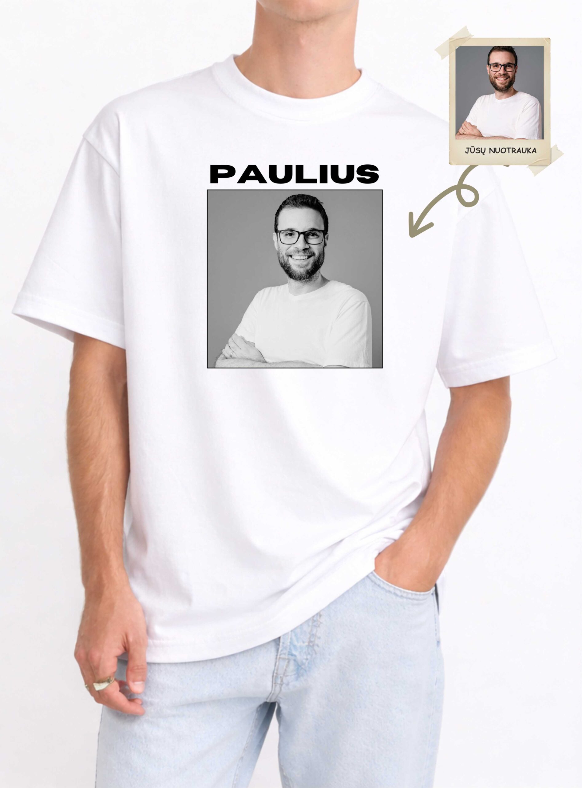 Personalizuoti marškinėliai su nuotrauka ir vardu vyrui - Image 2