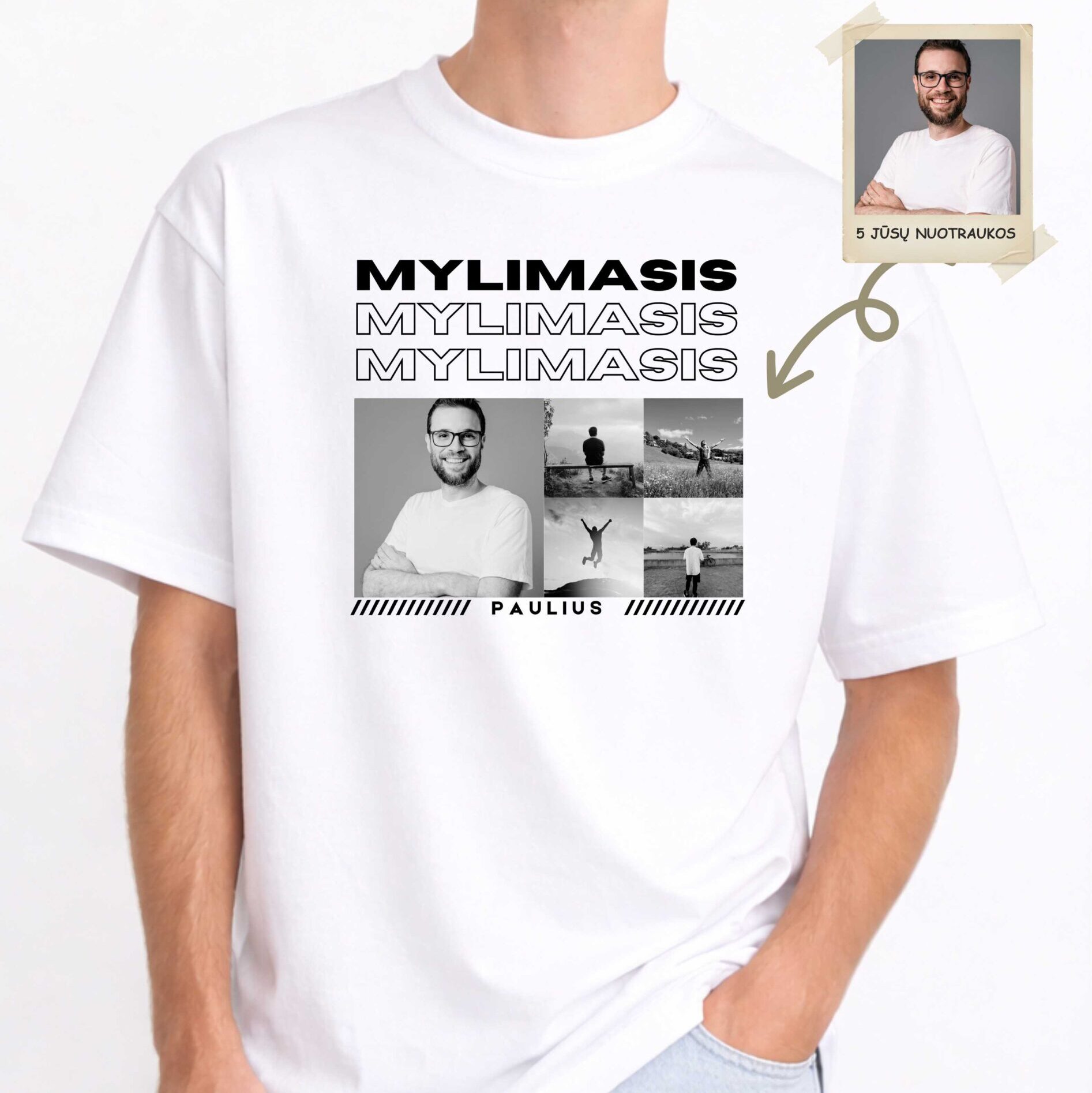 Personalizuoti marškinėliai vaikinui su nuotraukomis "MYLIMASIS" - Image 2